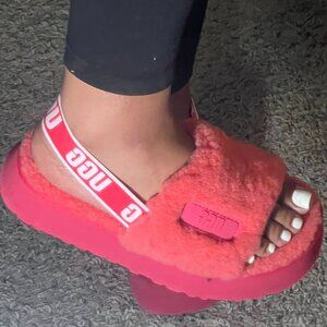 Pink Ugg platform sandals